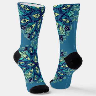 Chaussette Trippy Psychedelic Eyes Floral Surreal Art