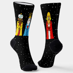 Chaussette Trois Sages Hommes & Snowflakes sur Chaussettes Bl