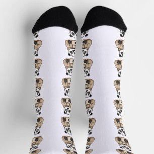 Chaussette Trop fatigué pour fonctionner Panda Café Dessin an