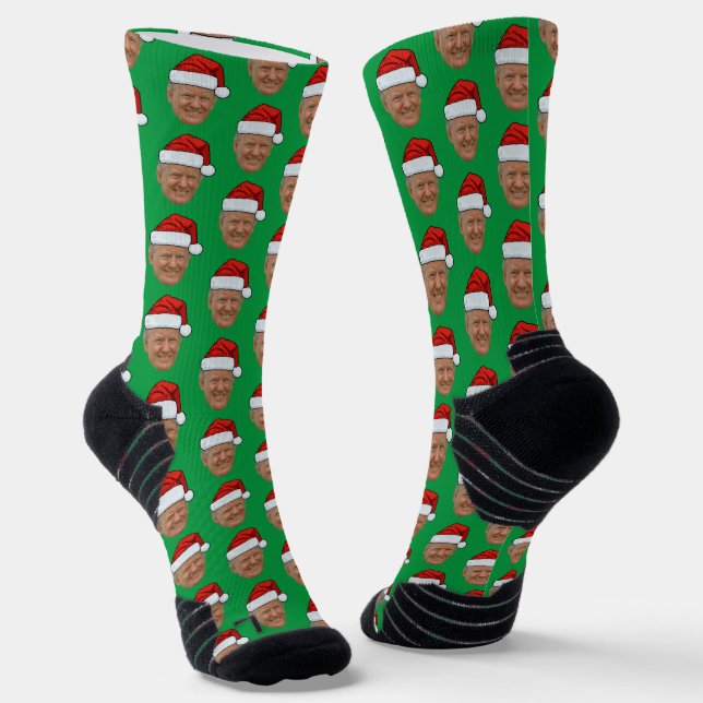 Chaussette Trump Face Chaussettes Cadeaux Photo Personnalisée (Angulaire)