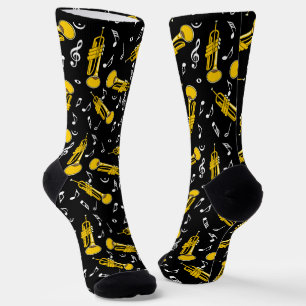 Chaussette Trumpet Music Notes Motif