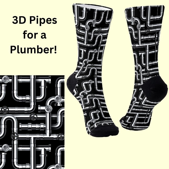 Chaussette Tuyaux, tuyaux 3D pour le plombier sur le noir (Créateur téléchargé)