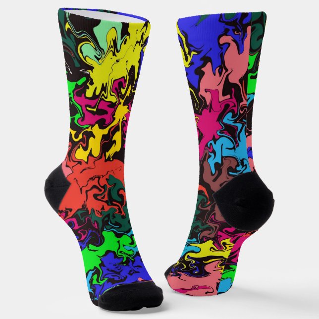 Chaussette Twirls colorés Abstraits / (Angulaire)