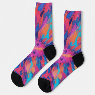 Chaussette Type de dessin psychédélique coloré