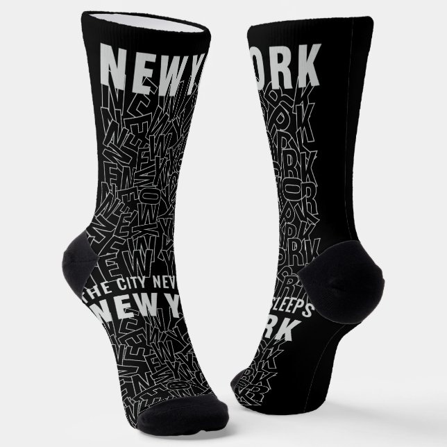 Chaussette Typographie de New York (Angulaire)