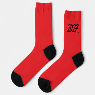 Chaussette Typographie Pinceau Encre Peinture Année 2027