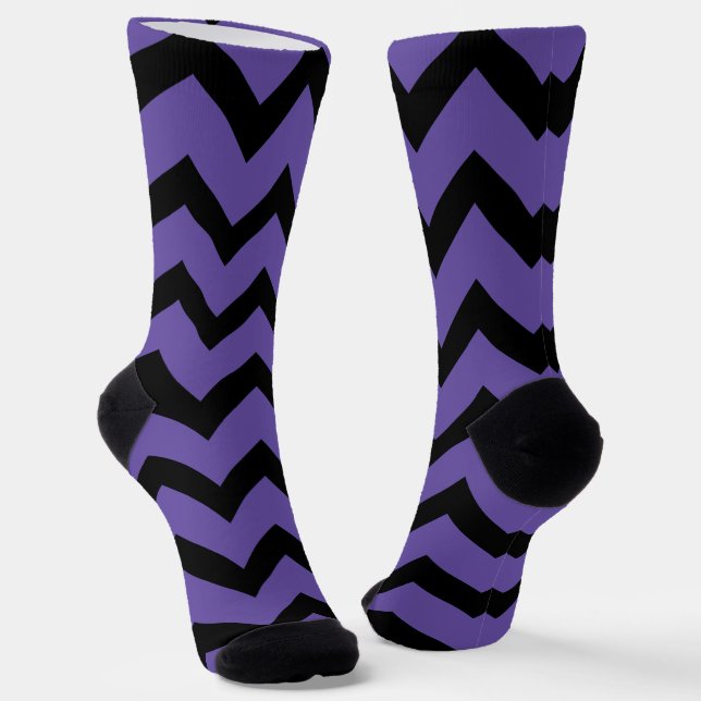 Chaussette Ultra violet violet noir motif Chevron (Angulaire)