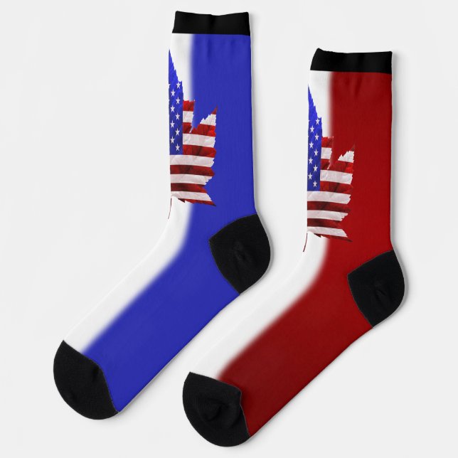 Chaussette USA Canada Socks Custom US Canada Crew Socks (Gauche)