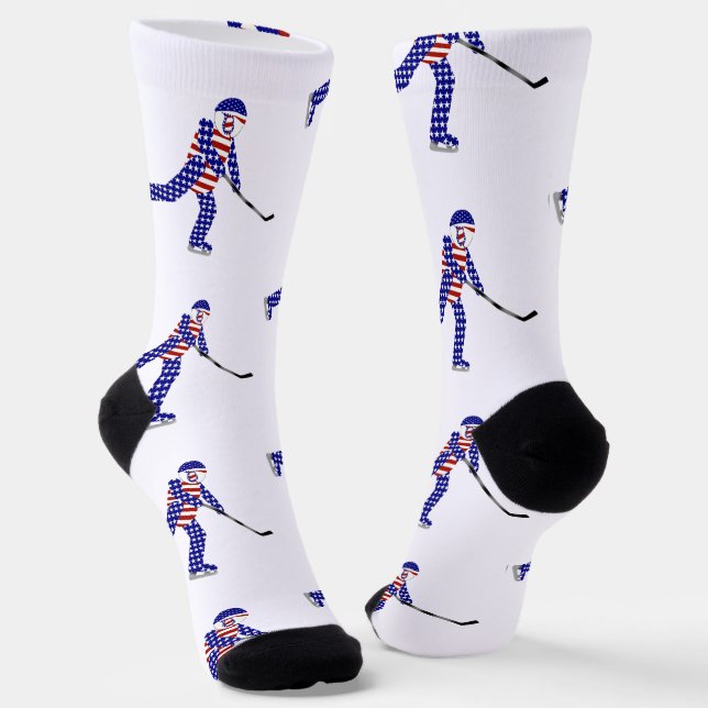 Chaussette USA Ice Hockey   (Angulaire)