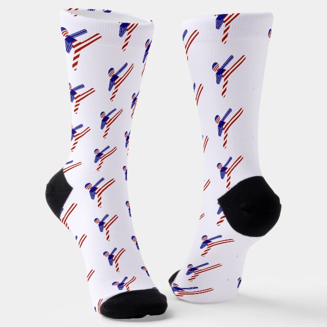 Chaussette USA Patriotique Martial Arts TAEKWONDO (Angulaire)