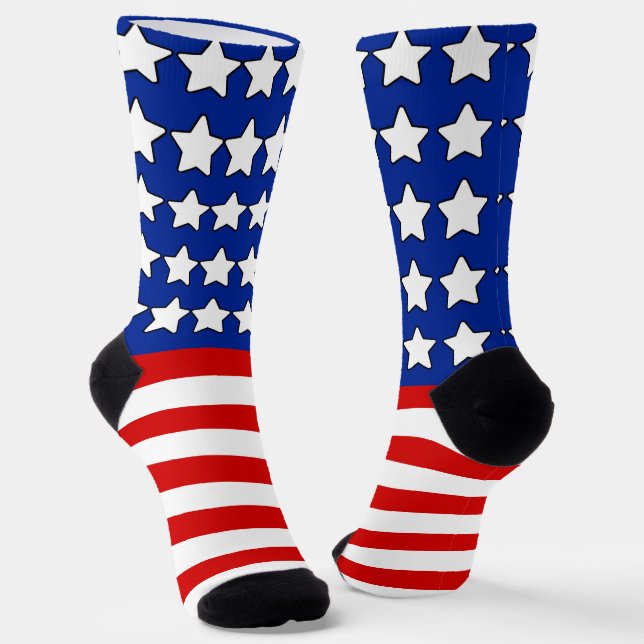 Chaussette USA Stars and Stripes Patriotic (Angulaire)