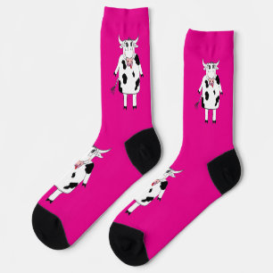Chaussette vache caricaturale