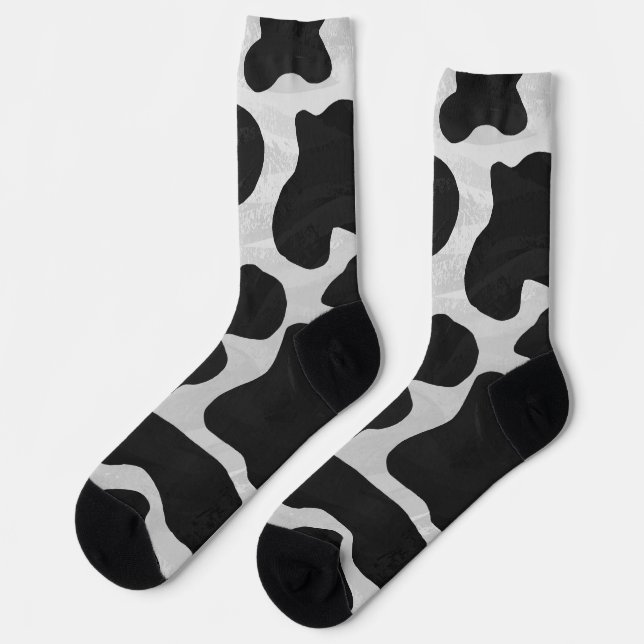 Chaussette Vache Motif noir et blanc (Gauche)