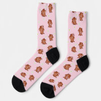 Vaches Highland Kawaii Rose en Motif Sans Couture