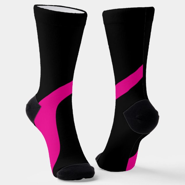 Chaussette Vagues simples 3 en Magenta et noir (Angulaire)