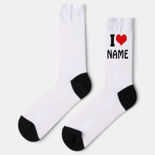 Chaussette Valentines personnalisables Jour J'aime Coeur Pers