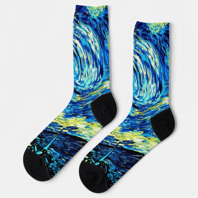 Chaussette Van Gogh - Nuit étoilée (Gauche)