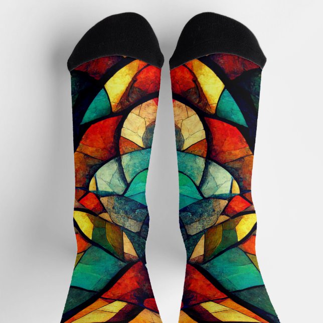 Chaussette Verre coloré en verre coloré Abstraction (Haut)