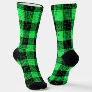 Chaussette Vert Croix à carreaux Noir Buffalo Check