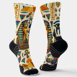 Chaussette Vibrant Ancien Égypte Pharaons Scarabées Faucons L