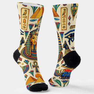 Chaussette Vibrant Ancien Égypte Pharaons Scarabées Faucons L