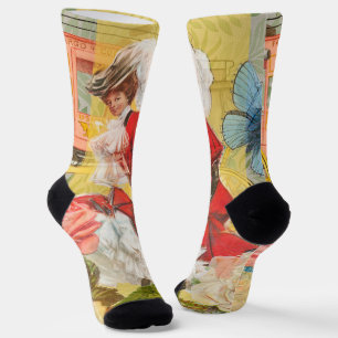 Chaussette Victorian Lady Woman Fun Carriage