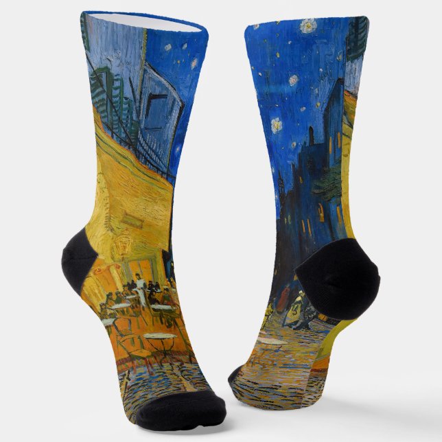 Chaussette Vincent van Gogh - Café Terrasse en soirée (Angulaire)