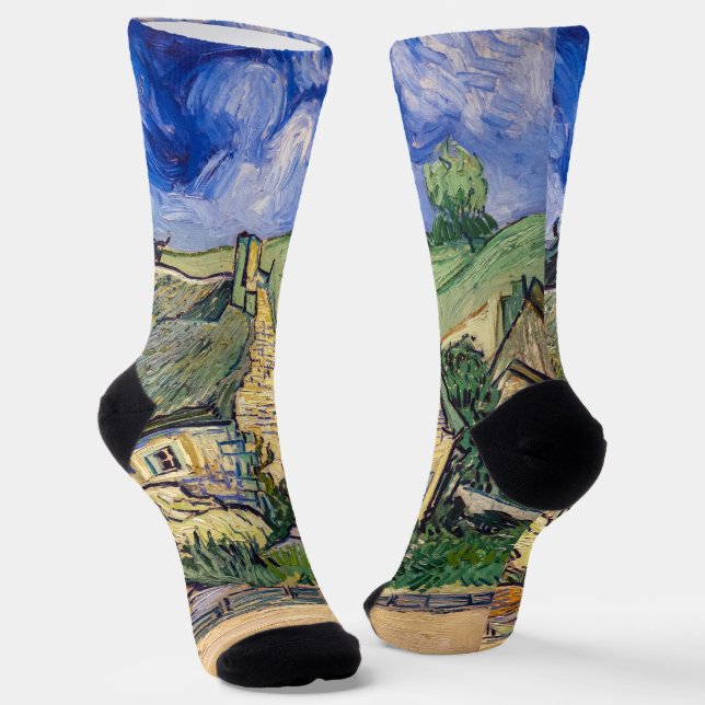 Chaussette Vincent Van Gogh - Chalets de chaume à Cordeville (Angulaire)