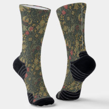 Vintage William Morris Marine Bleu Rouge Chrysanth