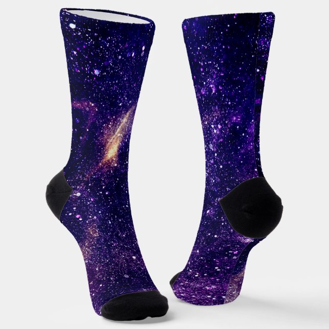 Chaussette Violet violet abstraite galaxie univers (Angulaire)