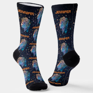 Chaussette Virgo Constellation Zodiac Aquarelle Étoiles Galax