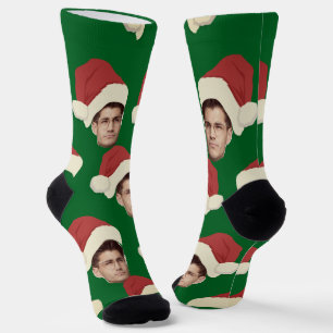 Chaussette Visage drôle   Le Casquette du Père Noël et ton vi