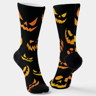 Chaussette Visage du Citrouille Jack-o'-lantern