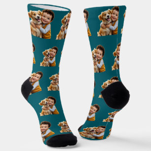 Chaussette Visage personnalisé enfants animaux Photo personna