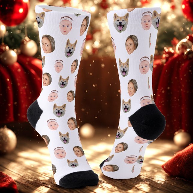 Chaussette Visage personnalisé, Photo personnalisée, Cadeau f (Créateur téléchargé)