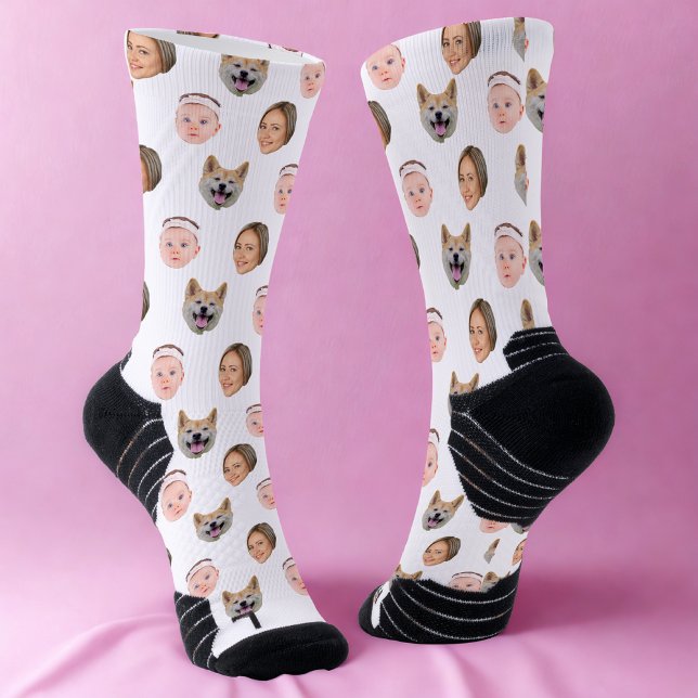 Chaussette Visage personnalisé, Photo personnalisée, Cadeau f (Créateur téléchargé)