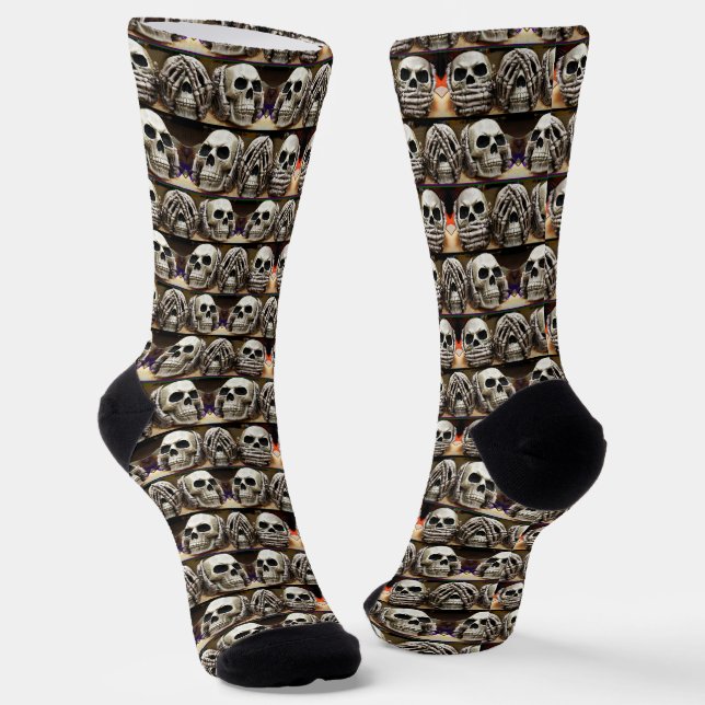 Chaussette Voir Aucun Crâne Malsain (Angulaire)