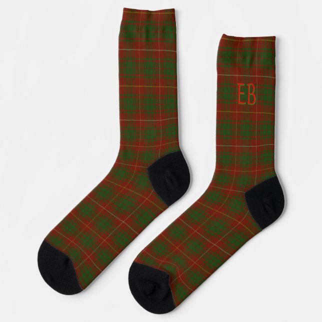 Chaussette Vos initiales sur Bruce Clan tartan (Gauche)