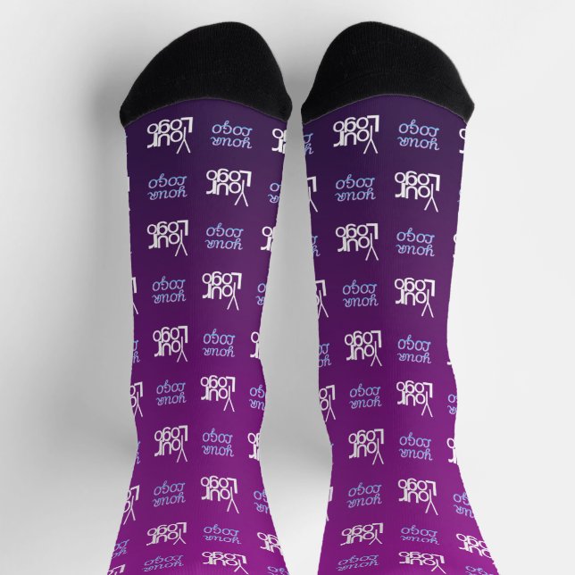 Chaussette Votre logo | 2 Images téléchargées ou logos profes (Haut)