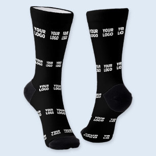 Chaussette Votre logo motif de bande à damier horizontal