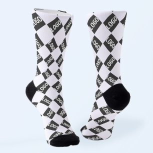 Chaussette Votre logo Motif répétitif alterné simple