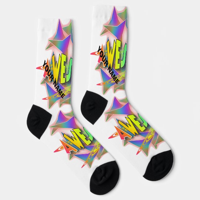 Chaussette VOTRE NOM Awesome Personnalisez les chaussettes d' (Droite)