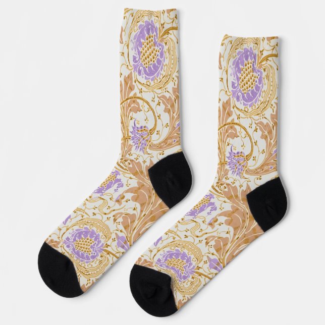 Chaussette Walter Crane Teazle & grenade Art Nouveau (Gauche)