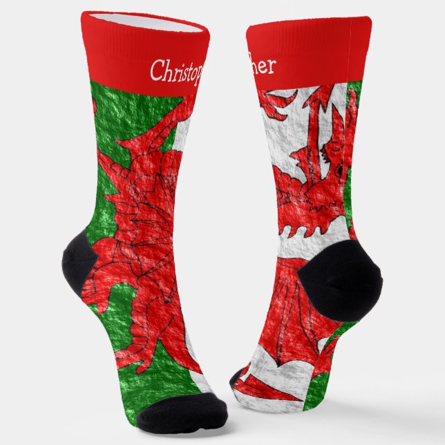 Chaussette Welsh Flag Design (Angulaire)