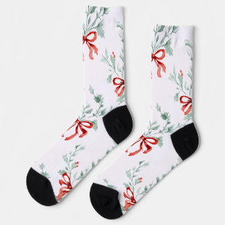 Chaussette Whimsy Socks – Red Bows Pattern & Festive Charm