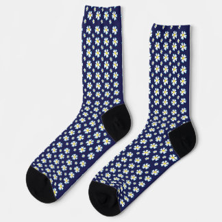 Chaussette White Flower Pattern Thunder_Cove