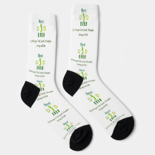 Chaussette White Green Golf Lover Meilleur papa Jamais Cool M