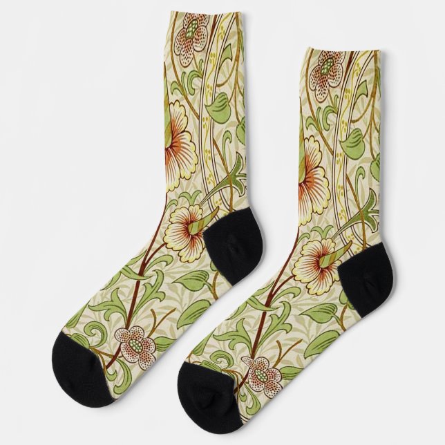 Chaussette William Morris Daffodil Fond d'écran classique (Gauche)