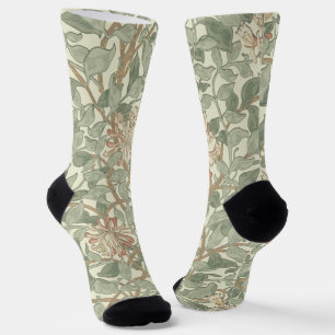 Chaussette William Morris Honeysuckle Vert Floral
