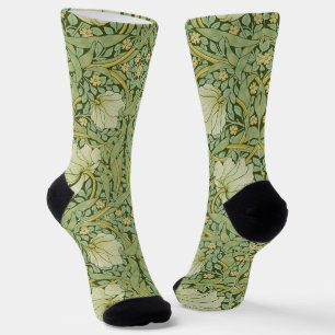 Chaussette William Morris Pimpernel Fond d'écran bleu Floral